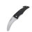 Black rescue knife with blunt serrated blade