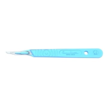 Swann-Morton No.15 disposable scalpel with blue handle
