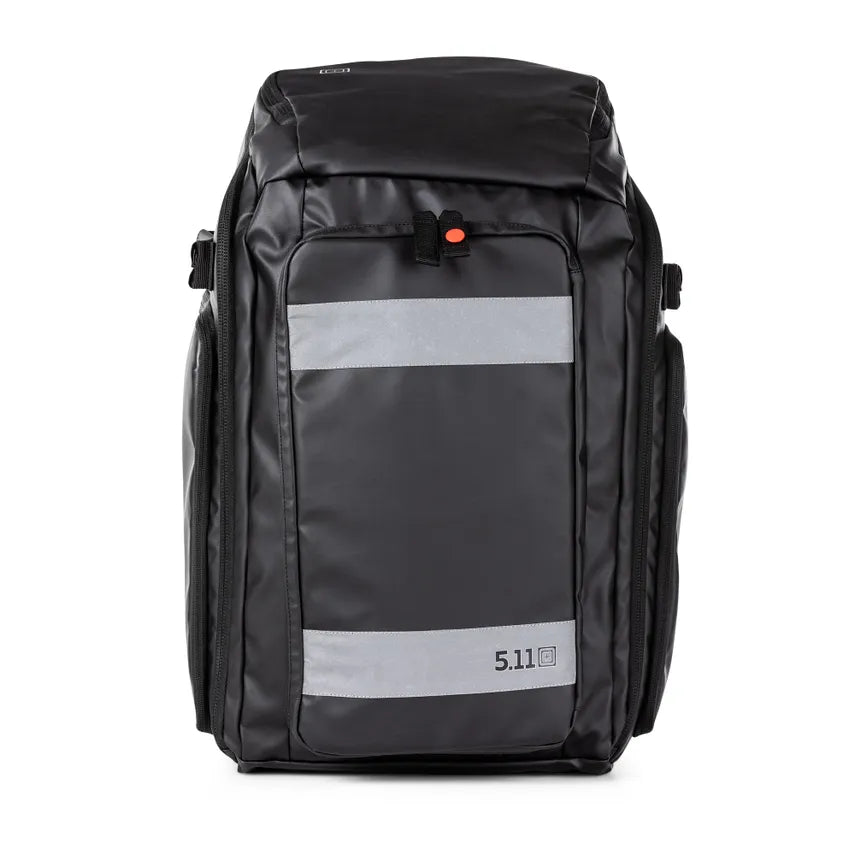Front view of 5.11 Responder 72 Backpack with reflective strip and logo
