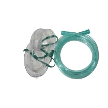 Pediatric nebuliser kit with soft mask and green tubing