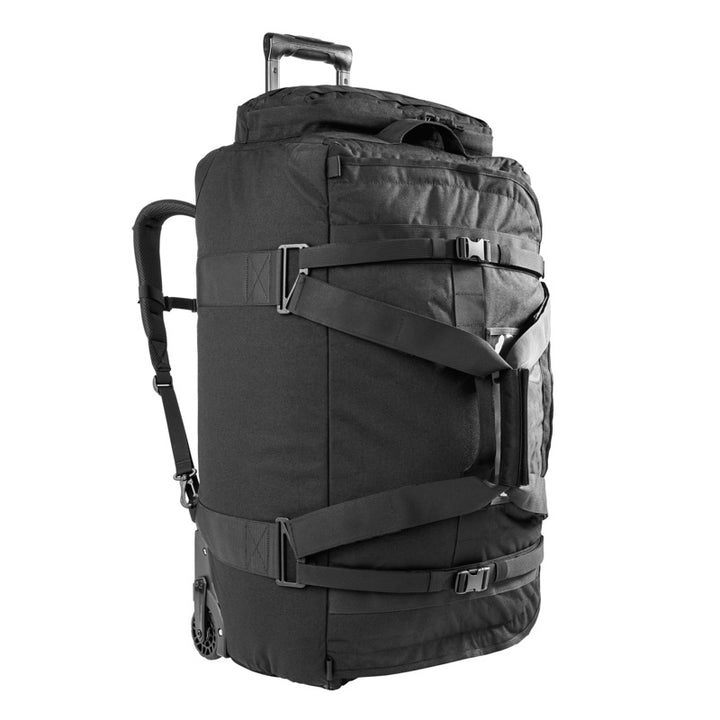 TT Transporter Roller Duffel – Tactical 110L black trolley bag with MOLLE and backpack straps