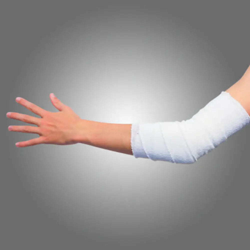 Bandage applied on forearm demonstrating compression use