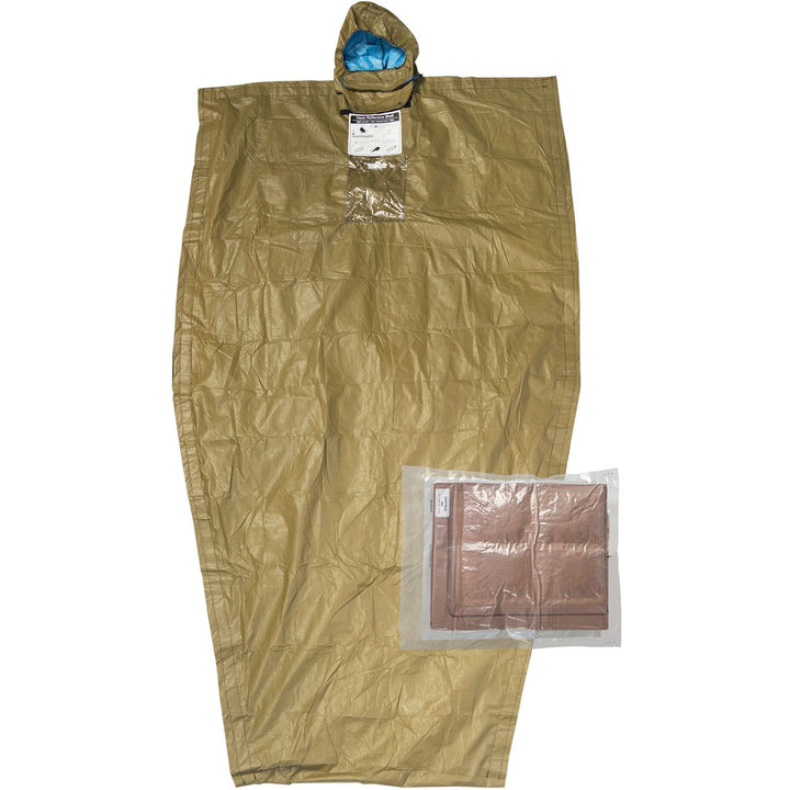 HPMK for the prevention of hypothermia during casualty care, the patented HPMK® with reinforced Heat Reflective Shell is strong, flexible, lightweight & impervious to wind & rain. Image shows the HPMK open and laying flat on a white background