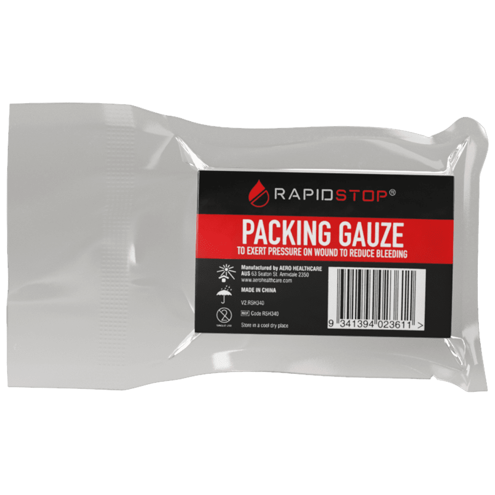 Rapid Stop Z-Fold Packing Gauze – Vacuum-Sealed Trauma Training Dressing