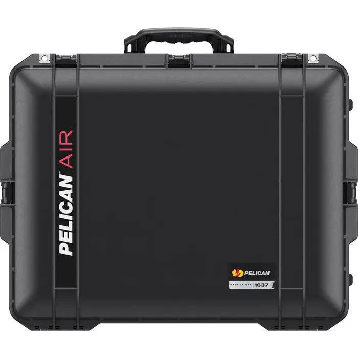 top down view of a Pelican Air Case 1637 – Black foam-lined wheeled hard case with waterproof, crushproof construction