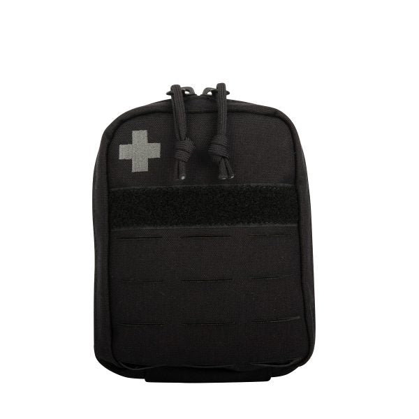 Front view of closed TT Tac Pouch Medic with hook-and-loop patch panel and laser-cut design.