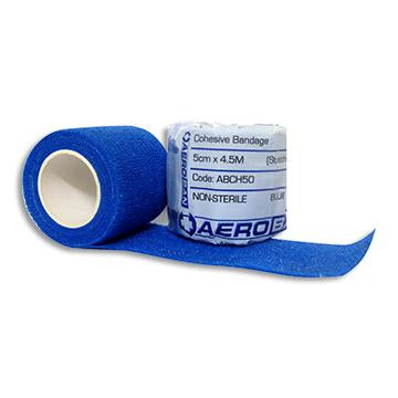 AeroBan Cohesive Bandage shown at angle with visible texture and extended roll. Designed to conform to limbs and joints easily. TacMed Australia – versatile bandage for field care and medical kits.