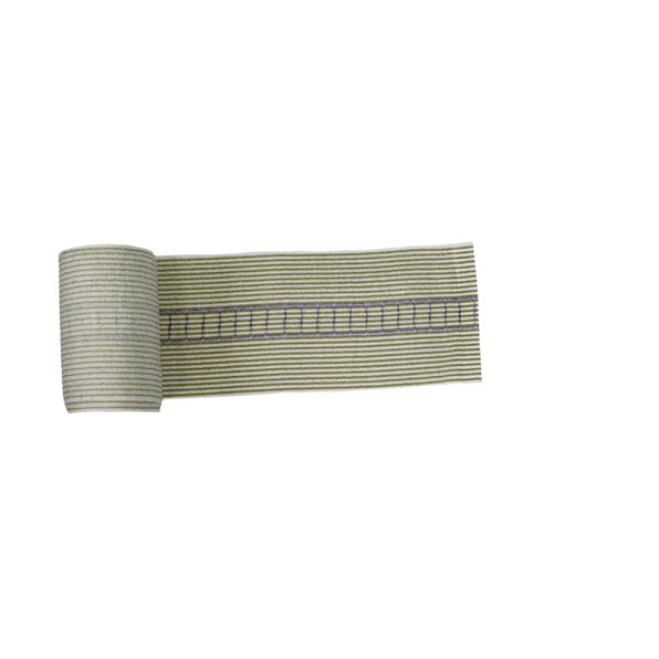 AeroForm Snake Bite Bandage partially unrolled showing printed tension indicators. Designed for correct pressure application during envenomation first aid. TacMed Australia – essential gear for snakebite emergencies in Australia.