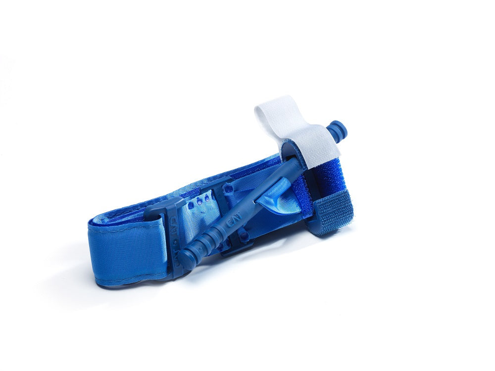 Blue CAT Tourniquet designed for training scenarios, showing full structure with windlass and securing clip. Matches real-use form for realistic simulations. TacMed Australia – high-quality training tourniquets for medics and educators.
