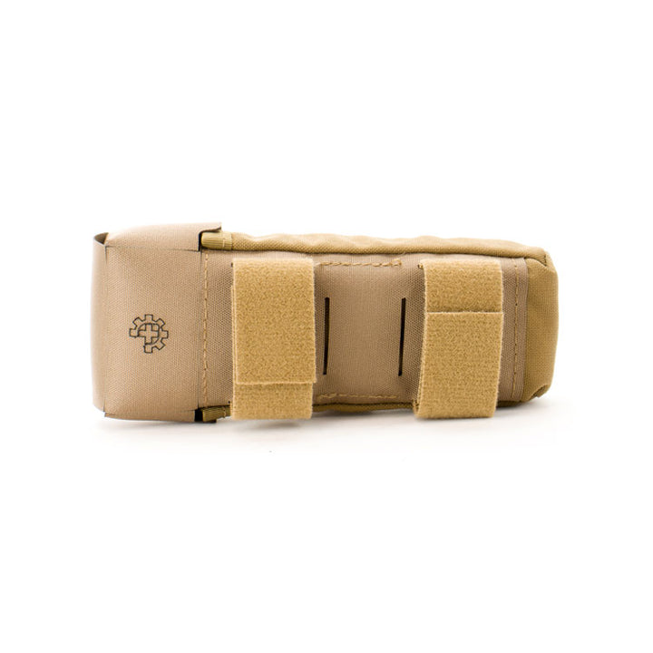 Eleven 10 pouch shown lying horizontally with closed flap.