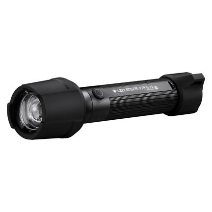 Ledlenser P7R Work black flashlight with a textured grip and large lens head.