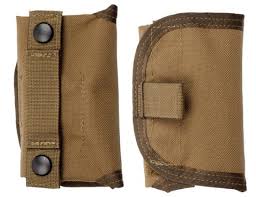 Phantom Tourniquet Case in coyote brown, front and back view displaying snap-button MOLLE attachment and loop tab.