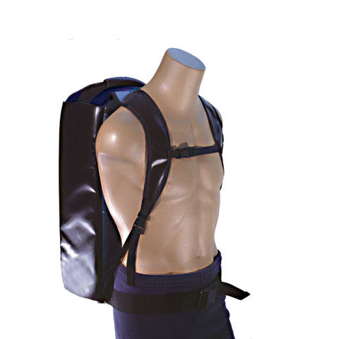 Responder Pro worn as a backpack on a mannequin torso, showing adjustable shoulder straps.