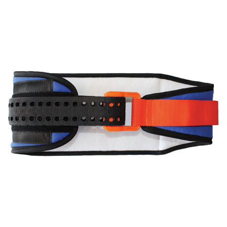 SAM Pelvic Sling with black, white, and orange components shown laid out flat.