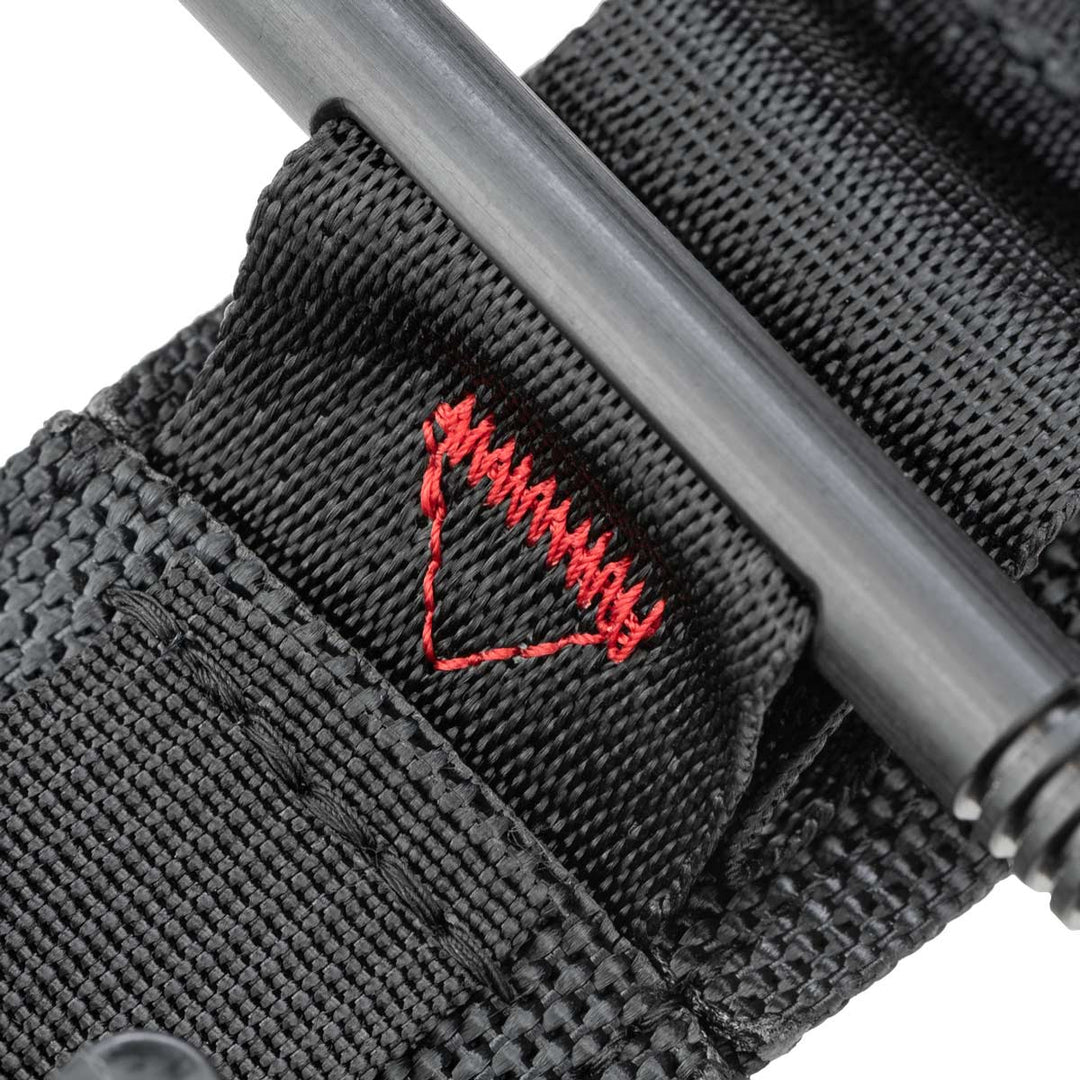 SOF Tactical Tourniquet showing reinforced red stitching detail for visual inspection and strength. Designed for durability in operational settings. TacMed Australia – specialist supplier of tactical medical gear.