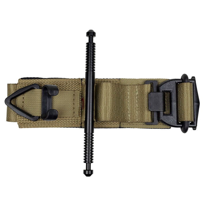 SOF Tactical Tourniquet Wide in coyote brown, top-down view. Preferred by military and field medics for low-profile operations. TacMed Australia – advanced tactical medical solutions.