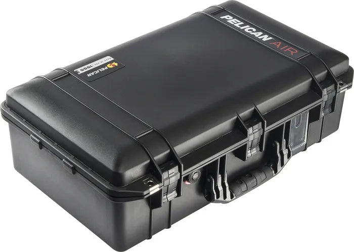 Pelican 1555 Air Case – Black with foam insert, crushproof waterproof protective gear case lid closed