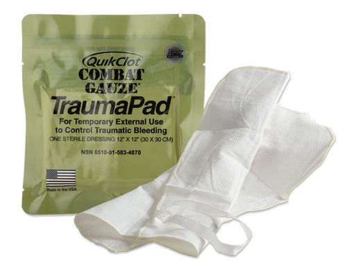 QuikClot Combat Gauze Trauma Pad 12x12