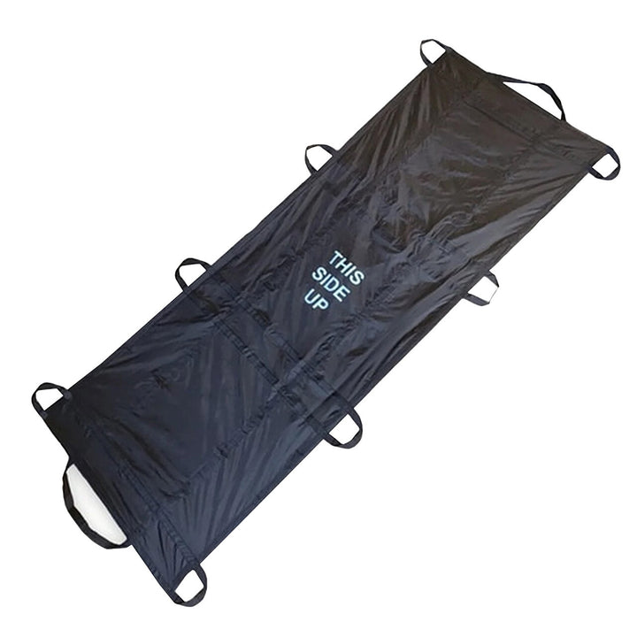 Rescue Essentials QuikLitter Lite stretcher laid flat with carry handles visible

