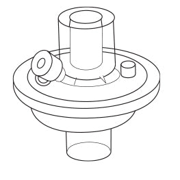Anaesthetic filter line drawing with standard 22mm ports