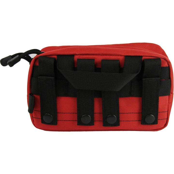 Rear MOLLE webbing view of pouch for attachment to tactical gear.

