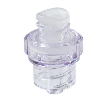 Q-Syte needle-free luer access connector with transparent housing