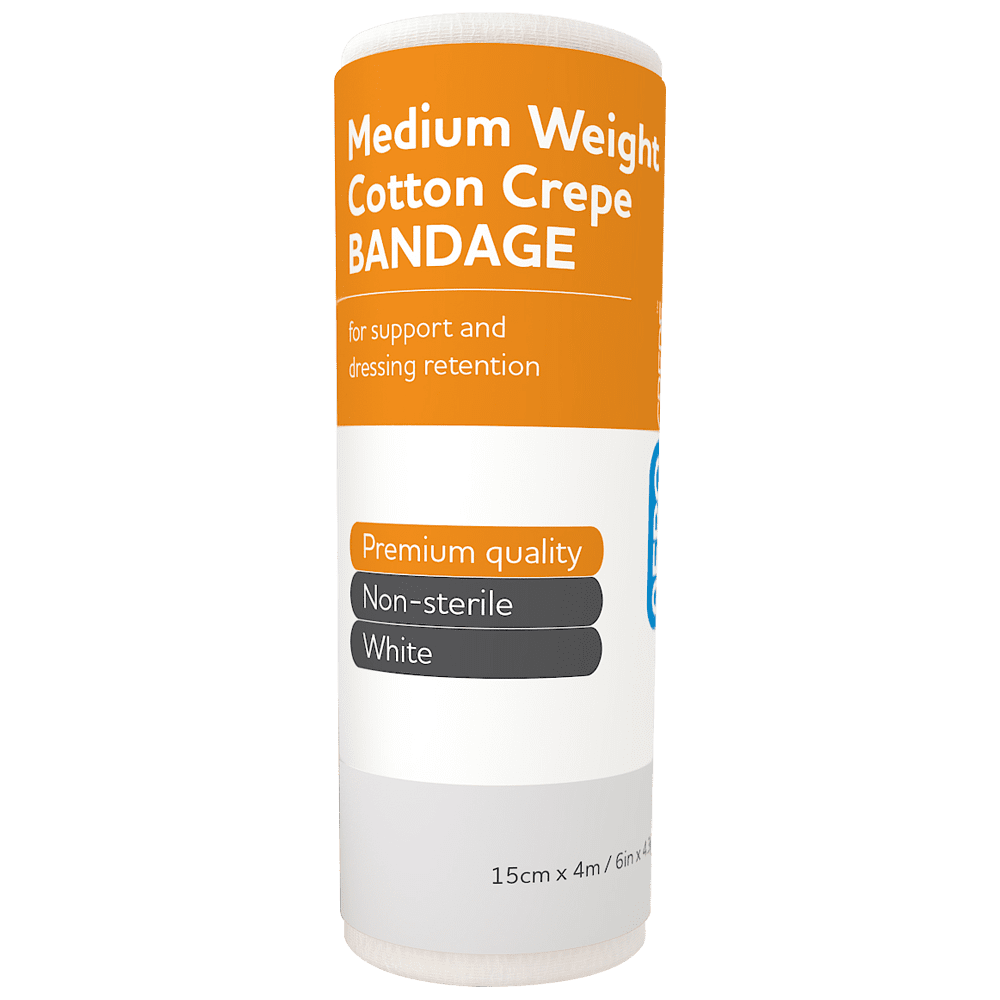 AEROCREPE Medium Cotton Crepe Bandage 15cm x 4m – First Aid Support Roll