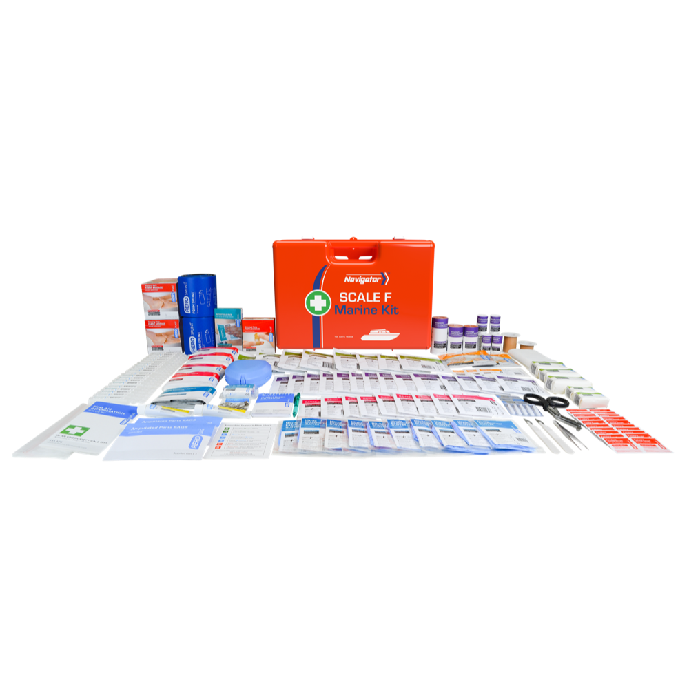 Navigator Scale F Marine First Aid Kit – Waterproof Red Case for Offshore Vessel Compliance

