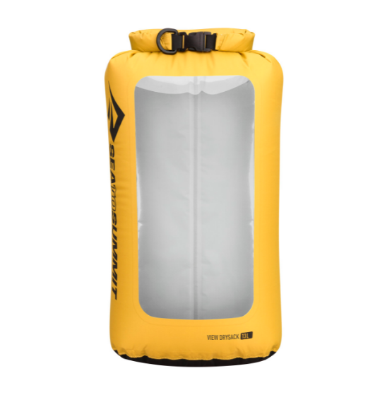 Sea to Summit View Dry Sack 13L – Yellow waterproof bag with clear TPU window