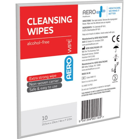 Alcohol-Free Cleansing Wipes – 10-Pack of Non-Sting Antiseptic Wound Cleaning Tissues

