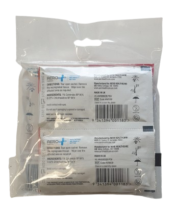 Alcohol-Free Cleansing Wipes – 10-Pack of Non-Sting Antiseptic Wound Cleaning Tissues, back view

