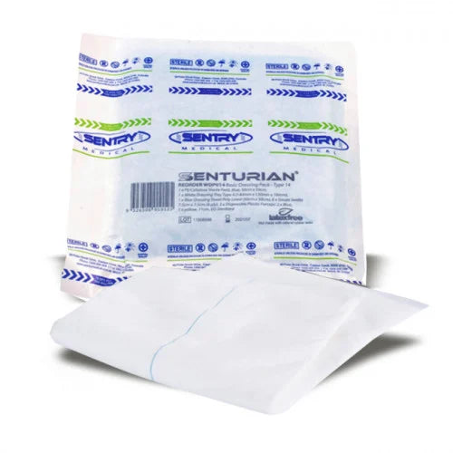 Combine Dressing 20×40cm in sterile white packaging with branding, partially opened to show dressing material

