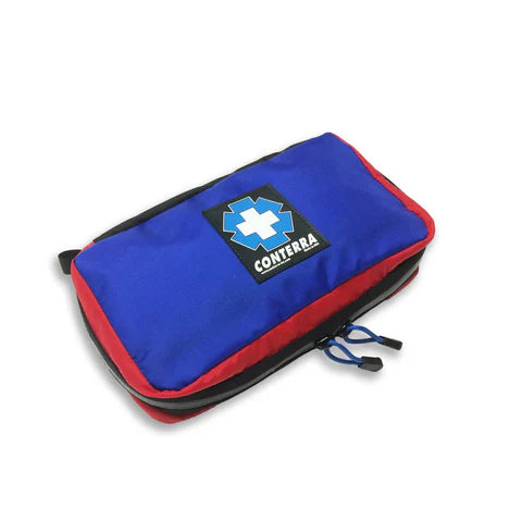 Front view of Tacmed SMARTAid Custom Guide II Pouch with medical patch

