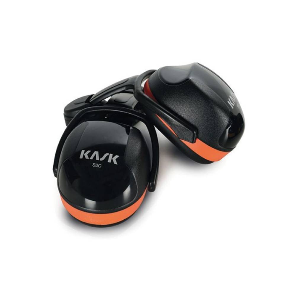 KASK SC3 orange clip-on earmuffs for rescue helmets

