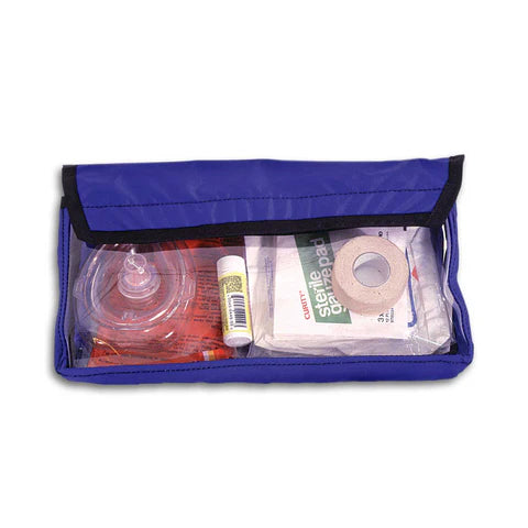 Conterra Large Organizer Pocket Blue – open with trauma gear inside

