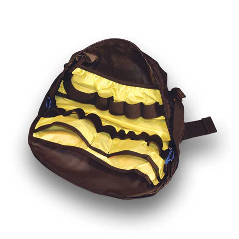 Interior view of Conterra Patrol 3 Aid Belt Pouch showing yellow elastic keepers

