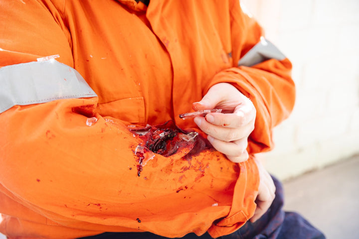 TraumaSim TraumaWear - Sharp Laceration Forearm with Bleeding