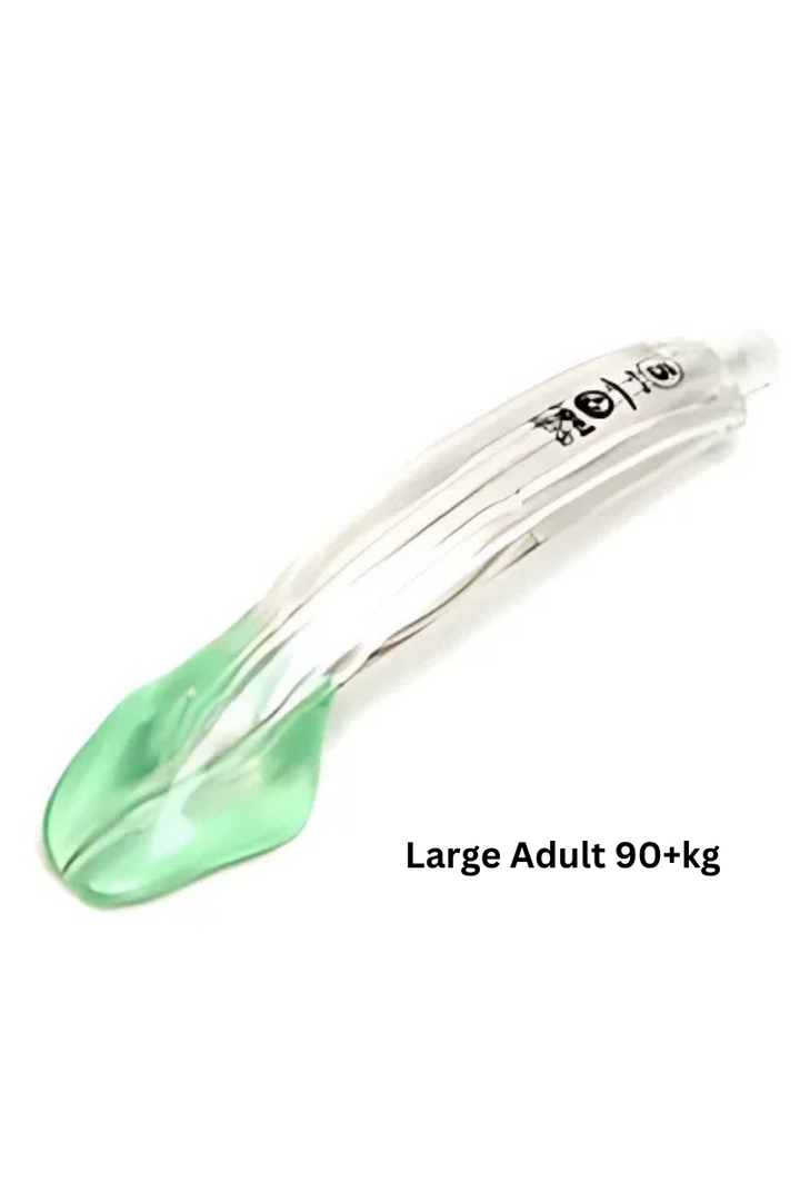 i-gel large adult supraglottic airway for 90+ kg patients in green cradle.