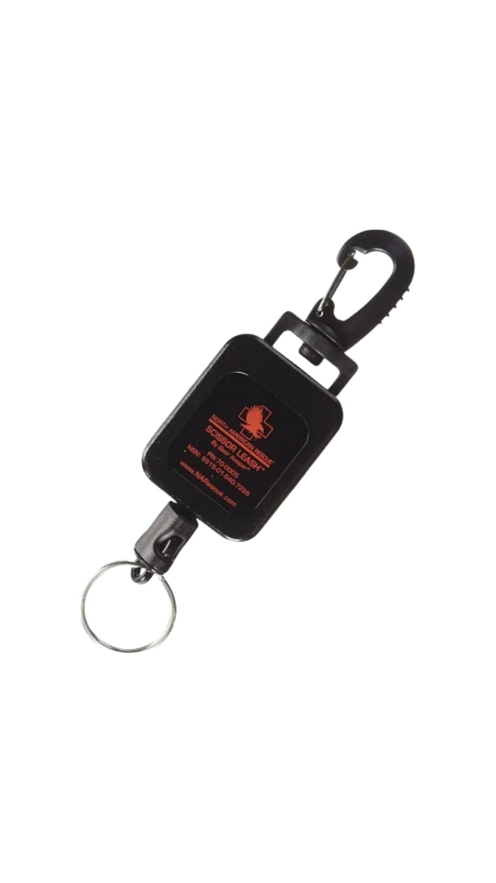 North American Rescue Retractable Scissor Leash Black Out Of Packaging
