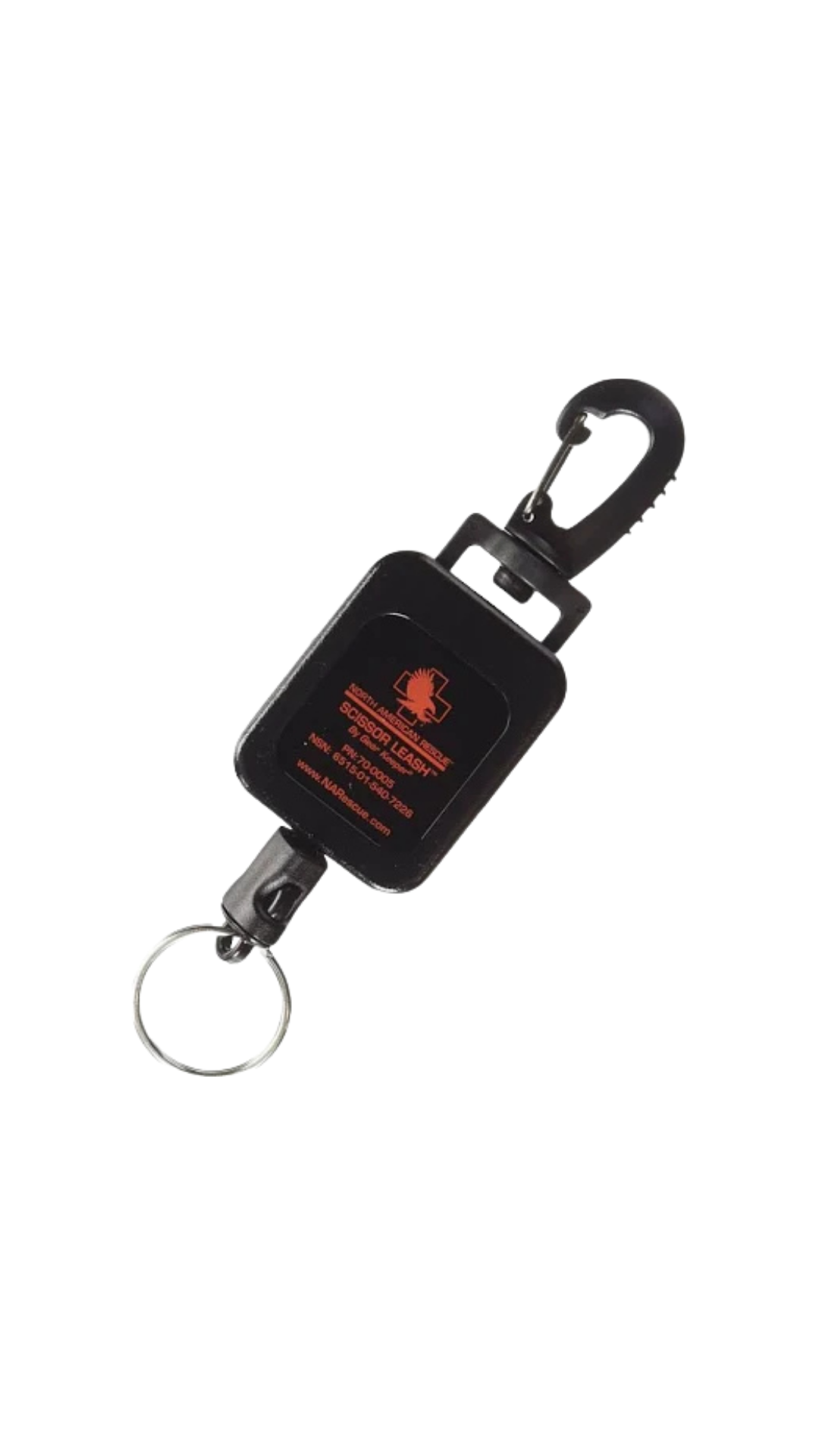 North American Rescue Retractable Scissor Leash Black Out Of Packaging