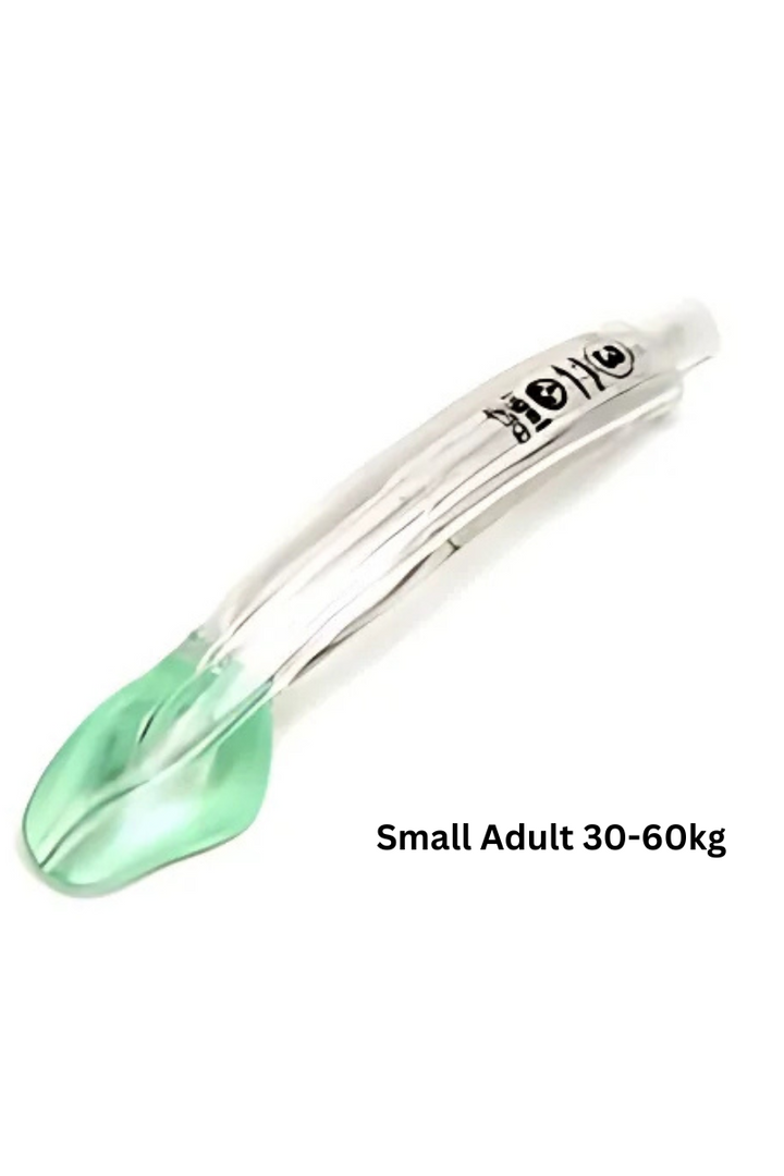 i-gel small adult supraglottic airway for 30-60 kg patients in green cradle.