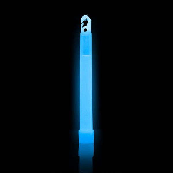 Blue ChemLight Lightstick glowing in night conditions. Used for color-coded signaling and identification in tactical environments. TacMed Australia – professional-grade chem lights for safety and operations.