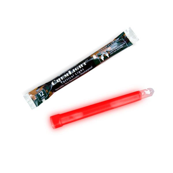 Red ChemLight Lightstick with sealed packaging. Commonly used for hazard marking or low-profile signaling. TacMed Australia – colour-coded chem lights for mission-critical operations.