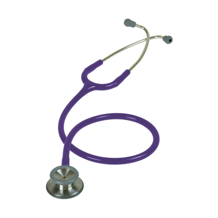 Purple Liberty Classic Tunable Stethoscope with matching ear tips.