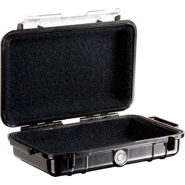 Black North American Rescue Armadillo Medication Case shown open. Lockable case is empty to show padding which keeps medications safe and secure in the field.