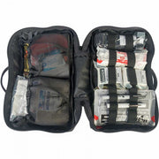 Open view of North American Rescue Patrol Bag stocked with prehospital trauma gear to save lives. Medical supplies not included