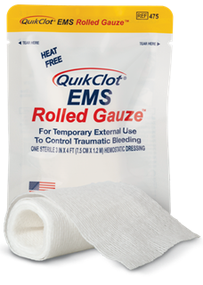Quikclot EMS Rolled Gauze 7.5cm x 1.2m