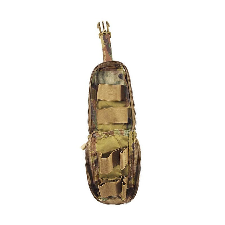 Rear view of the IFAK pouch showing MOLLE straps and attachment system.