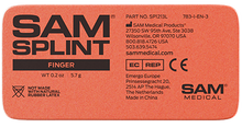 Close-up of SAM Splint surface with product markings and manufacturer label. Designed for visibility and field use. TacMed Australia – trusted orthopedic immobilisation aid.
