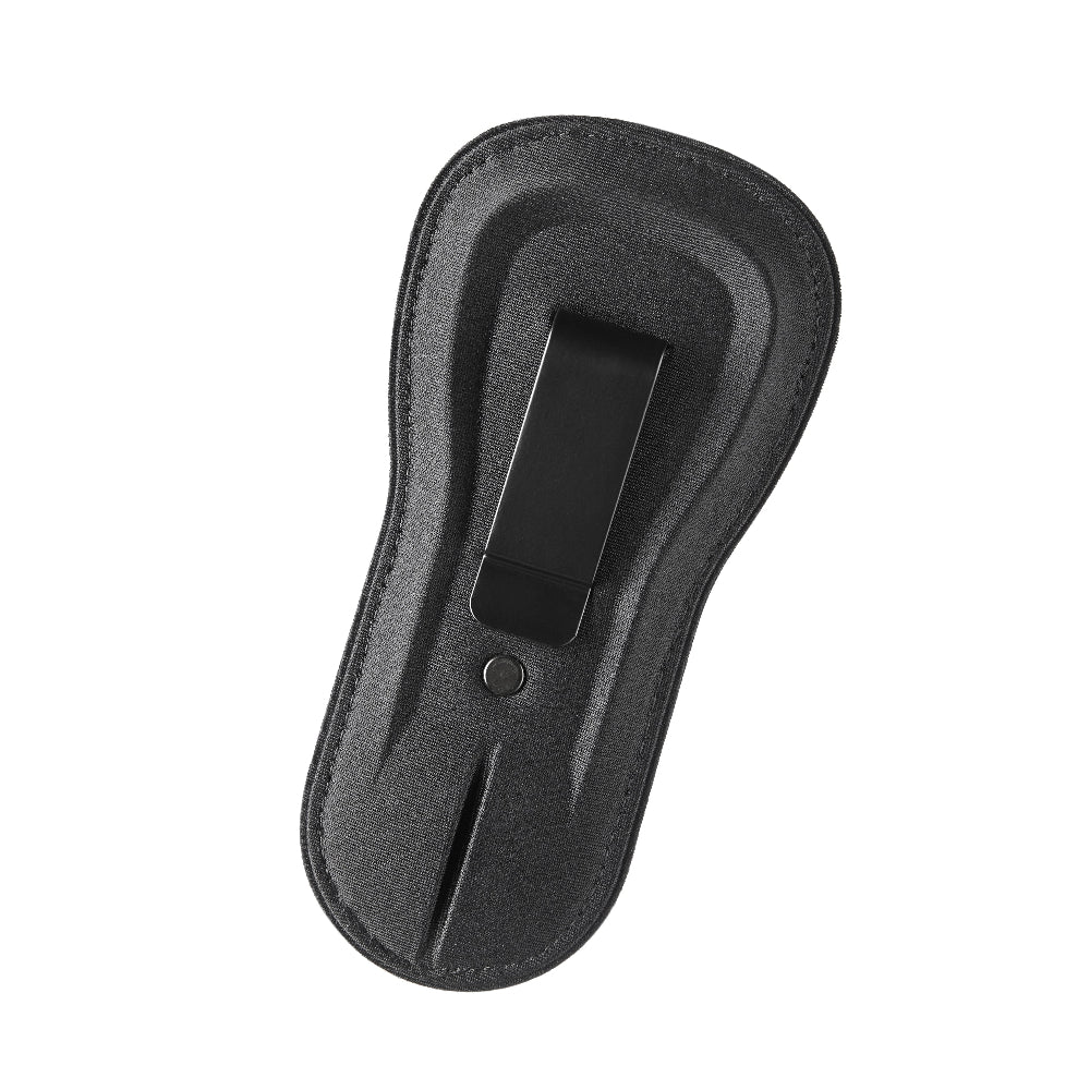 Rear view of XShear Soft Holster showing belt clip attachment for secure mounting on belts or MOLLE gear.